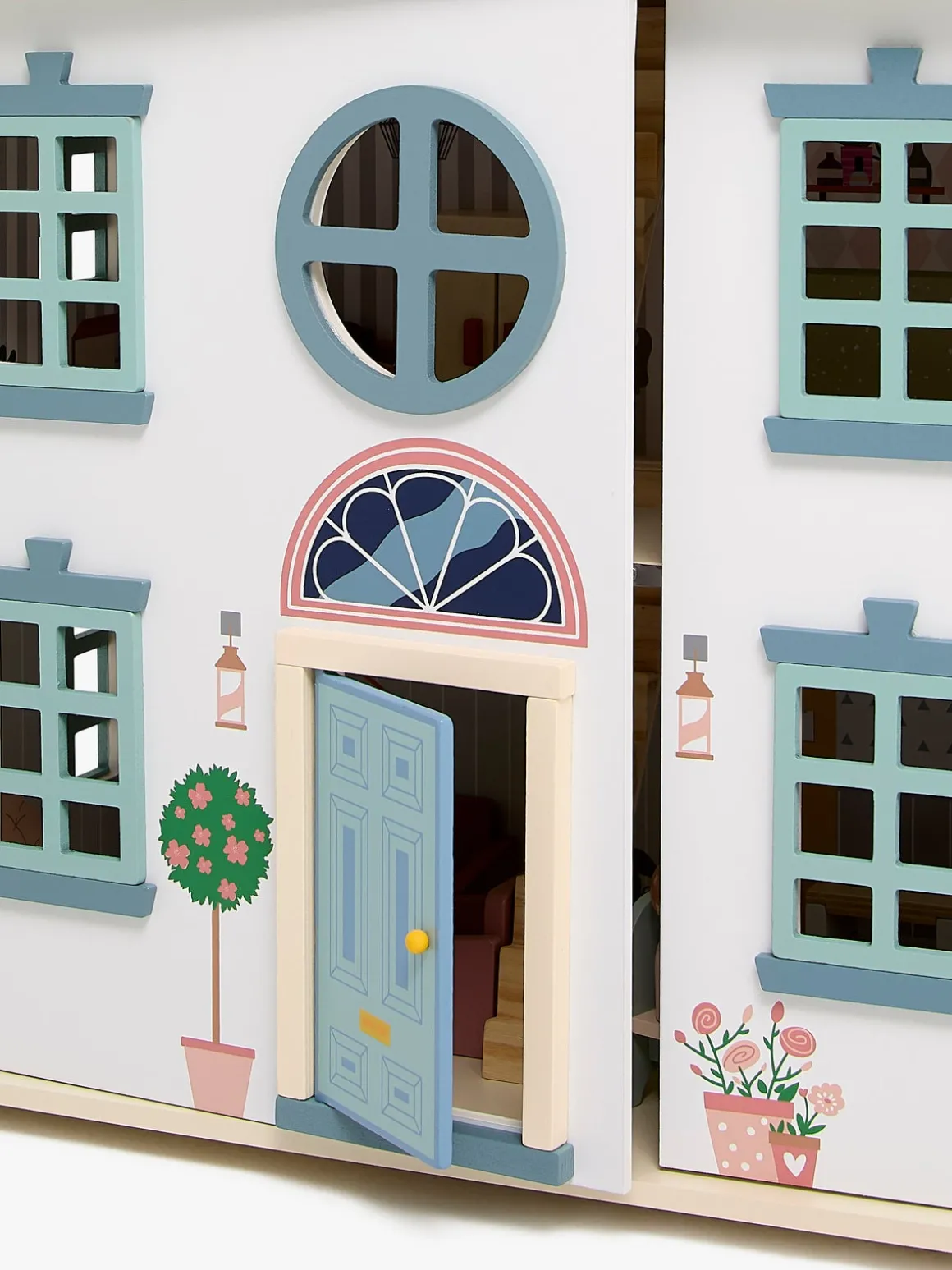 Alice & Fox Dukkehus med Møbler & 4 Dukker, Blå