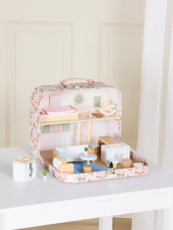 Alice & Fox Kuffert Dukkehus, Lyserød/blå