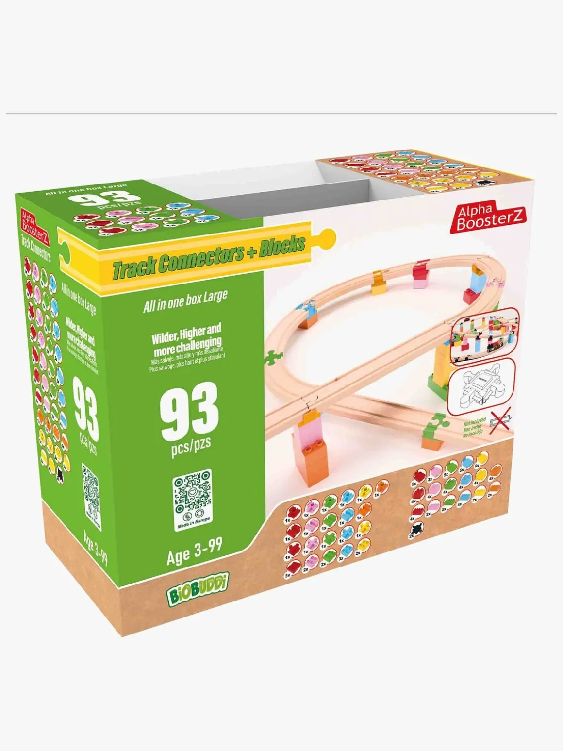 Alpha BoosterZ Track Connectors All In One Block Box Large Byggesæt 93 Dele