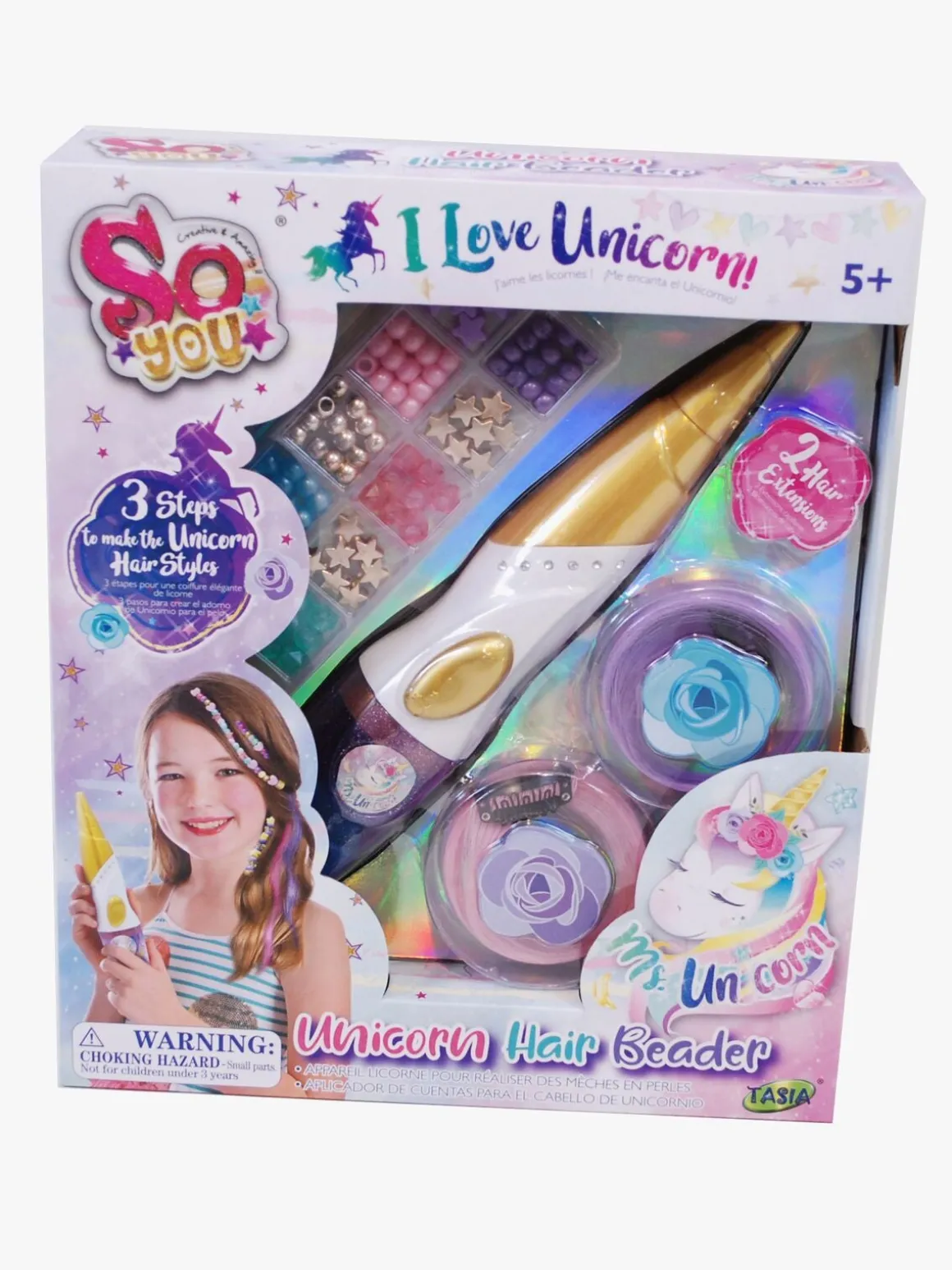 Alrico Unicorn Hårsæt, Multifarvet