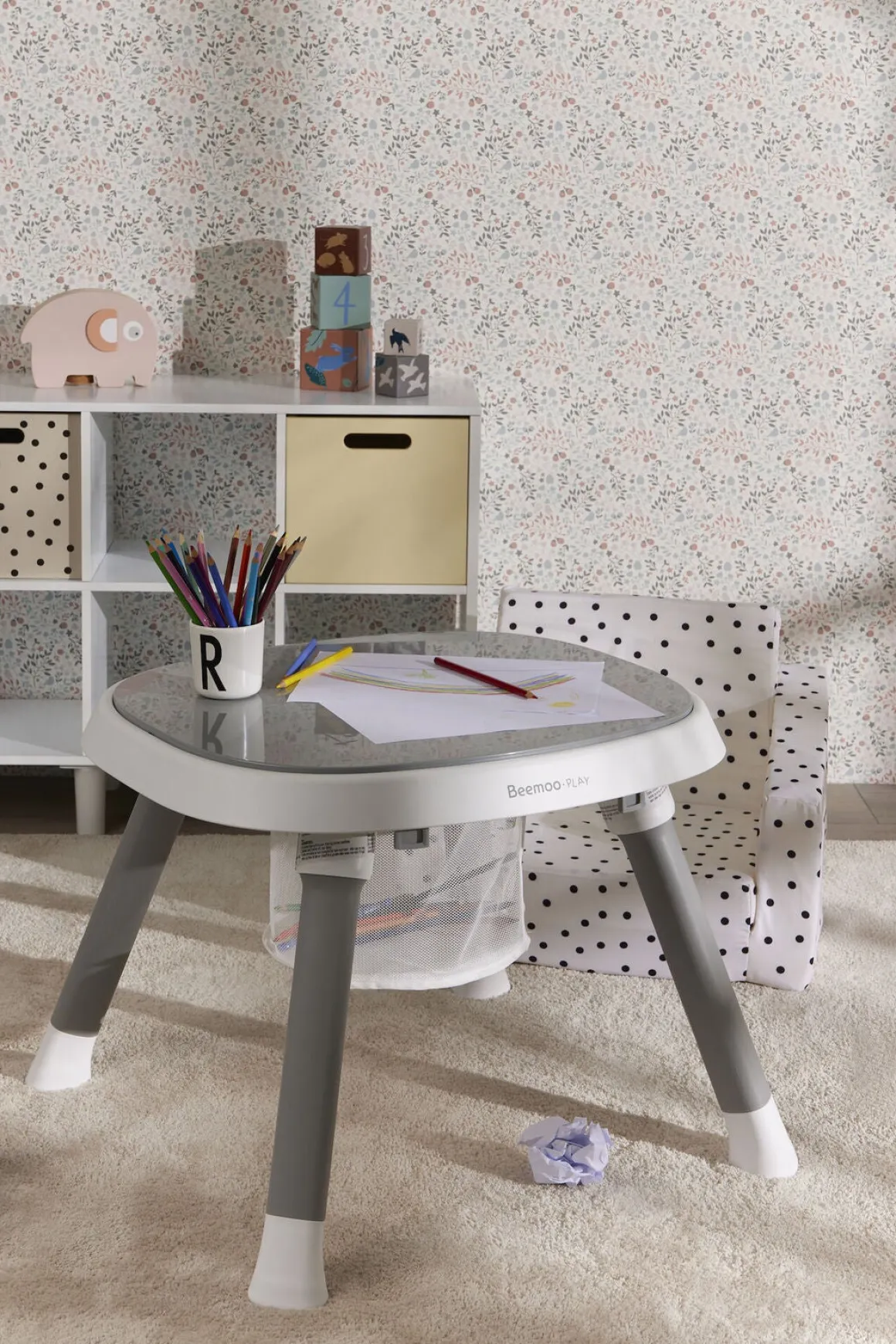 Beemoo PLAY Explore 3-in-1 Aktivitetscenter, Stone Grey