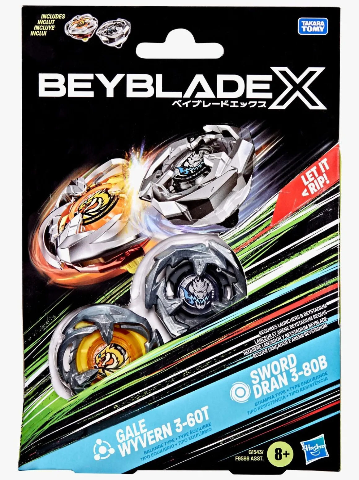 Beyblade Gale Wyvern & Sword Dran Spinnere 2-pak