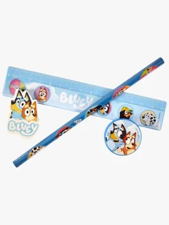 Bluey Skrivesæt med Farvekridt & Penalhus