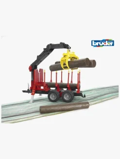 Bruder Tømmeranhænger m. Kran, Inkl. 4 Træstammer 02252