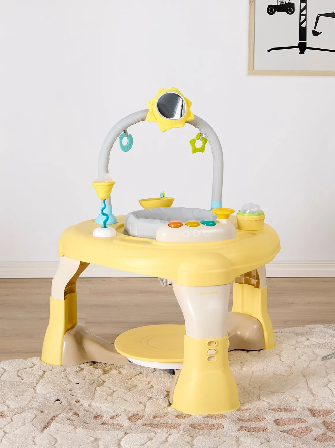 Cloudberry Castle Aktivitetscenter 3-i-1, Yellow/Beige