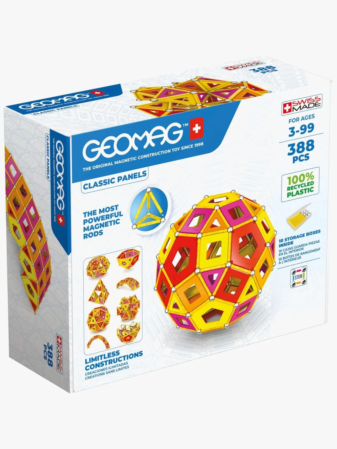 Geomag Classic Panels Warm Masterbox Byggesæt 388 Dele