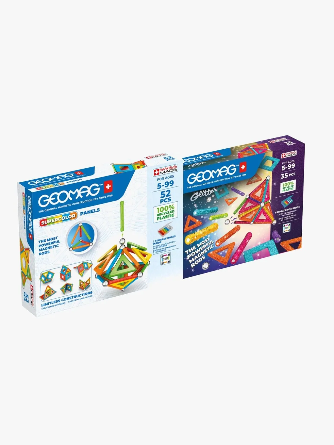 Geomag Supercolor & Glitter Panels Byggesæt 2-pak 87 Dele