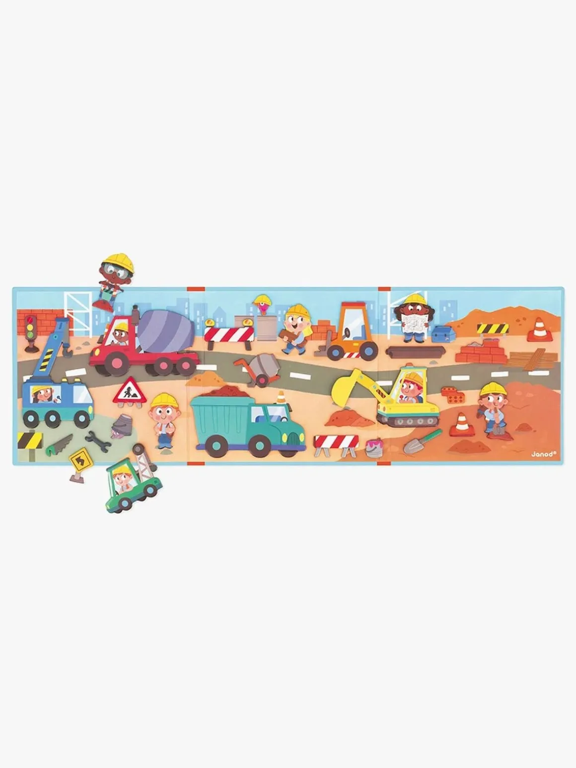 Janod Magneti'Stories Magnetsæt Byggeplads 30 Stk.