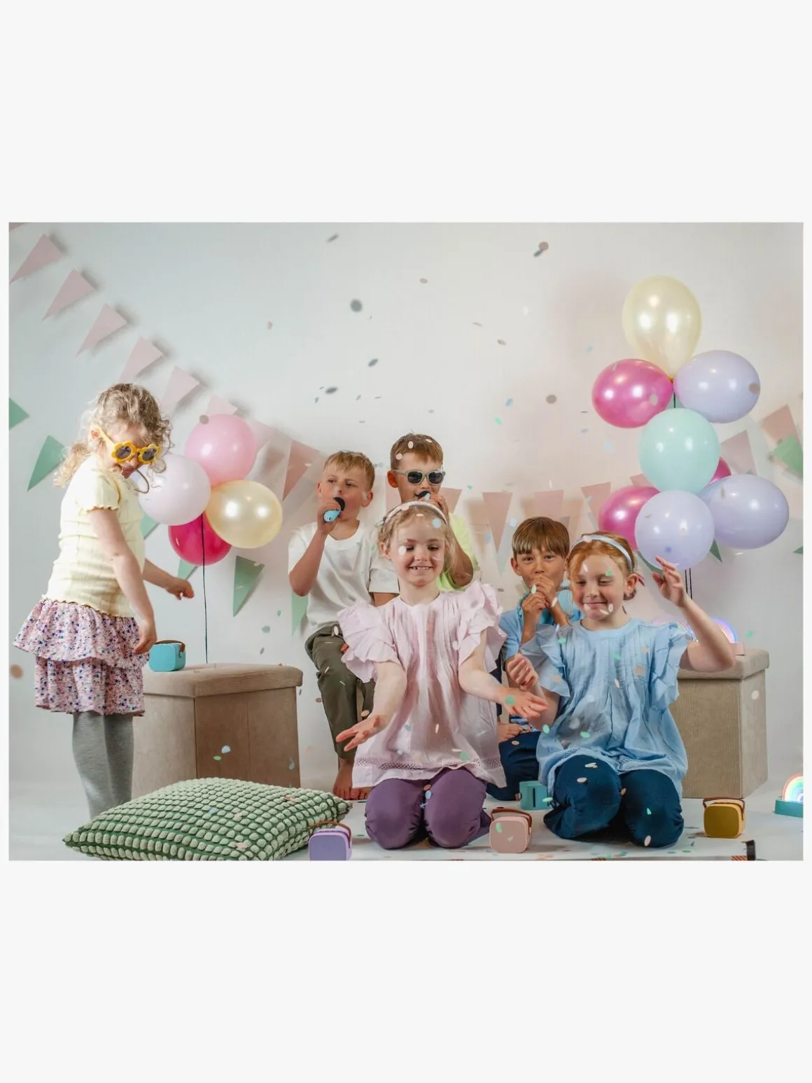 Lalarma Bluetooth-højttaler med Trådløs Mikrofon, Rose