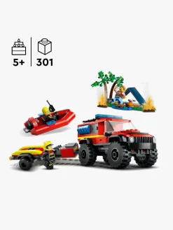 LEGO City 60412 Firhjulstrukket brandbil med redningsbåd