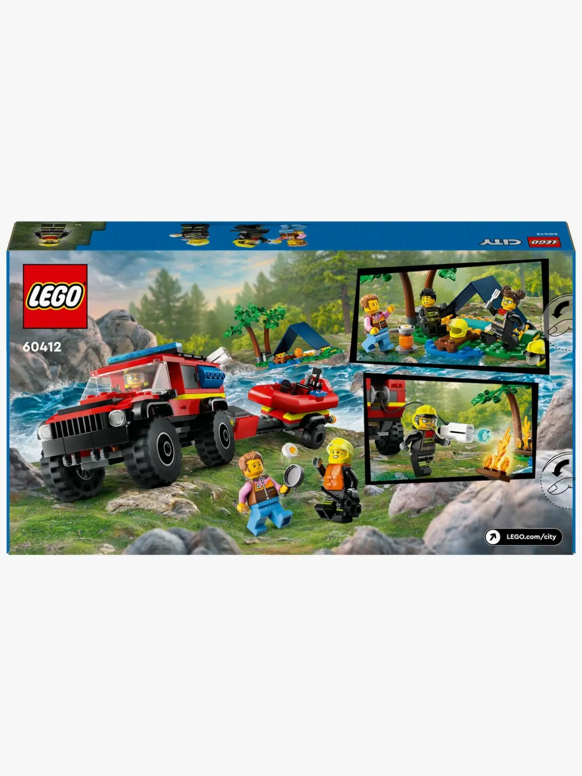 LEGO City 60412 Firhjulstrukket brandbil med redningsbåd
