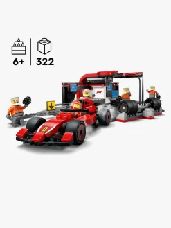 LEGO City 60443 F1-pitstop og pitcrew med Ferrari-bil