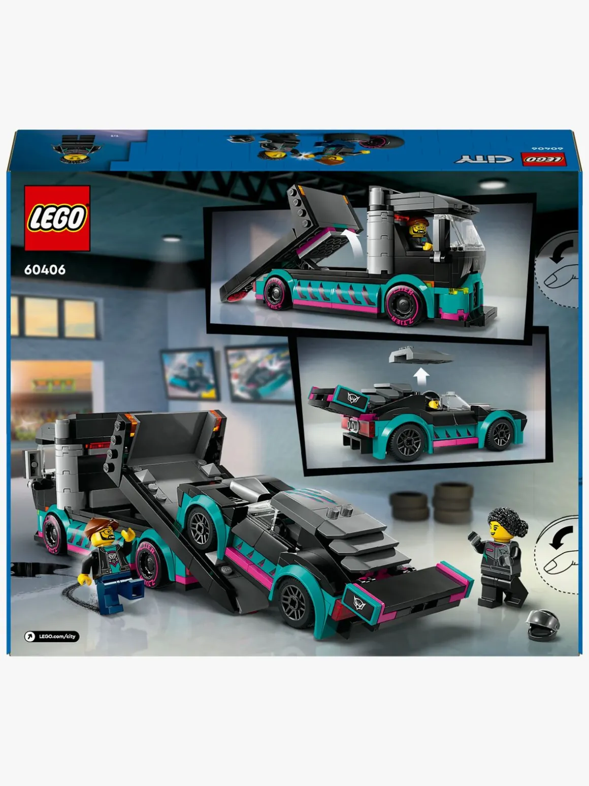 LEGO City 60406 Racerbil og biltransporter