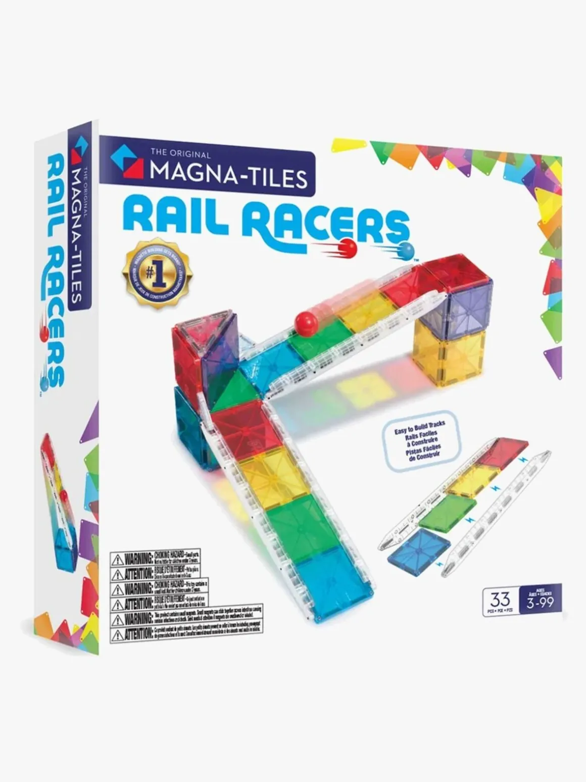 MAGNA-TILES Rail Racer Magnetiske Byggeklodser 33 Dele