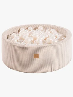 Meowbaby Rund Boldbassin Kraftig Fløjl 30x90, Ecru