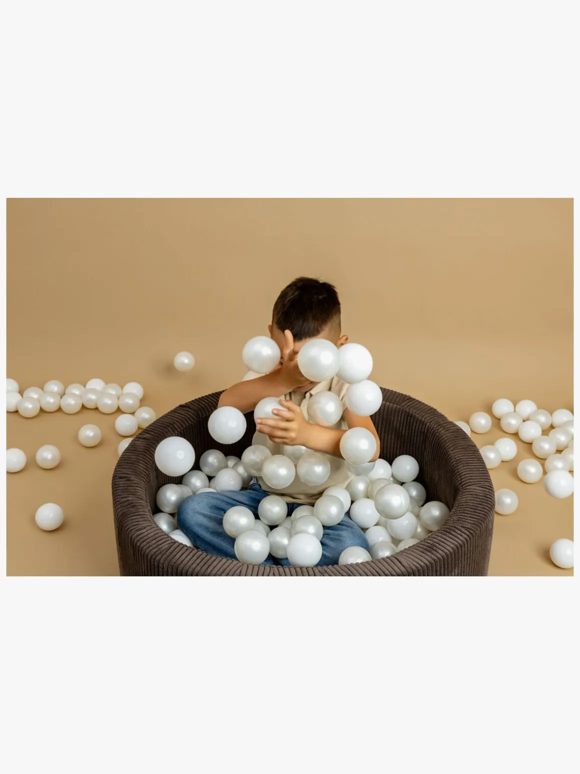 Meowbaby Rund Boldbassin Kraftig Fløjl 30x90, Brun