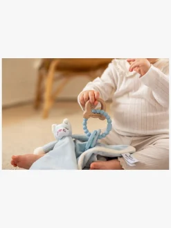 Teddykompaniet  Silikone & træ Bidering, Teal