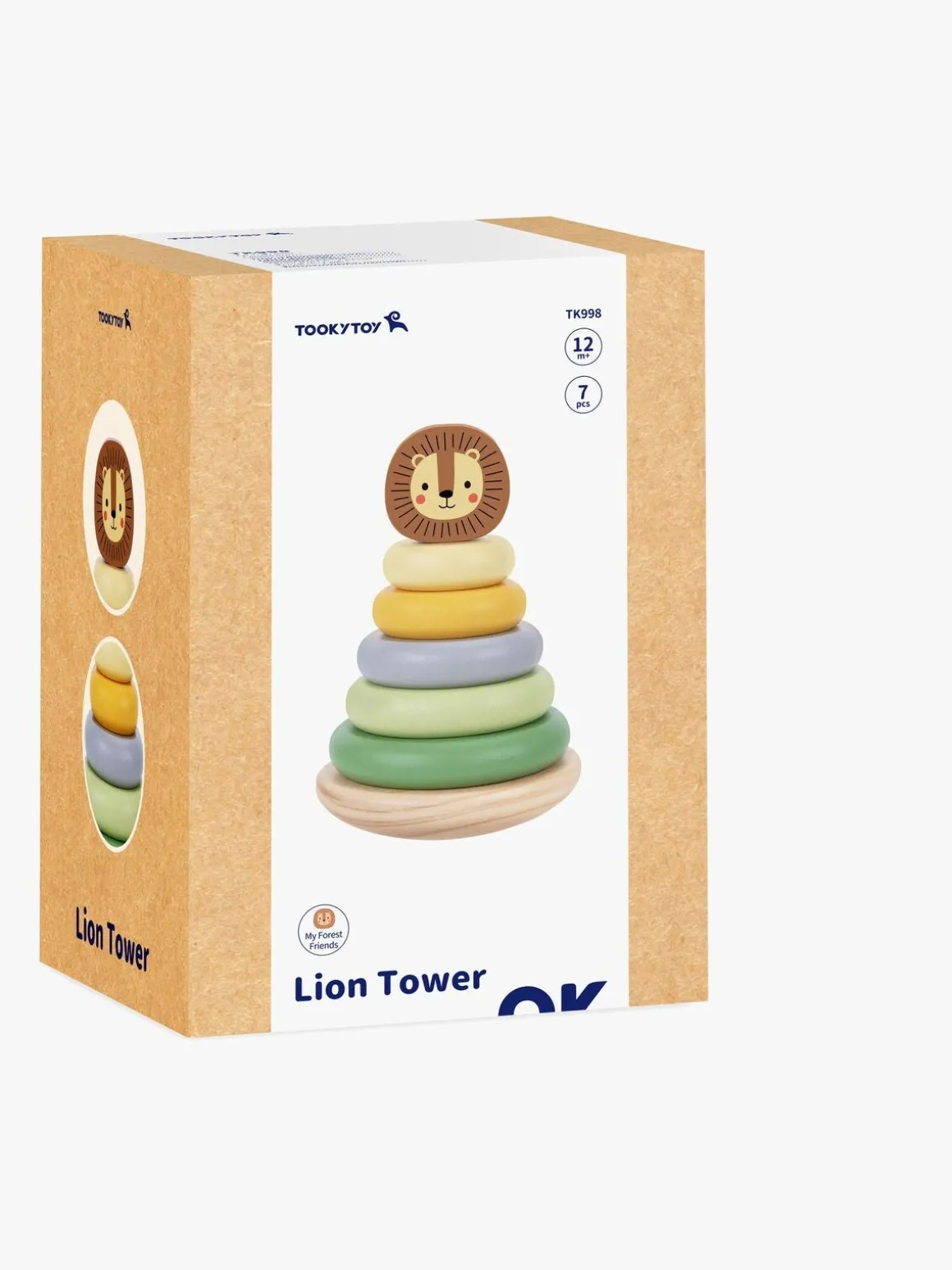 Tooky Toy Løve Stabeltårn, Multifarvet